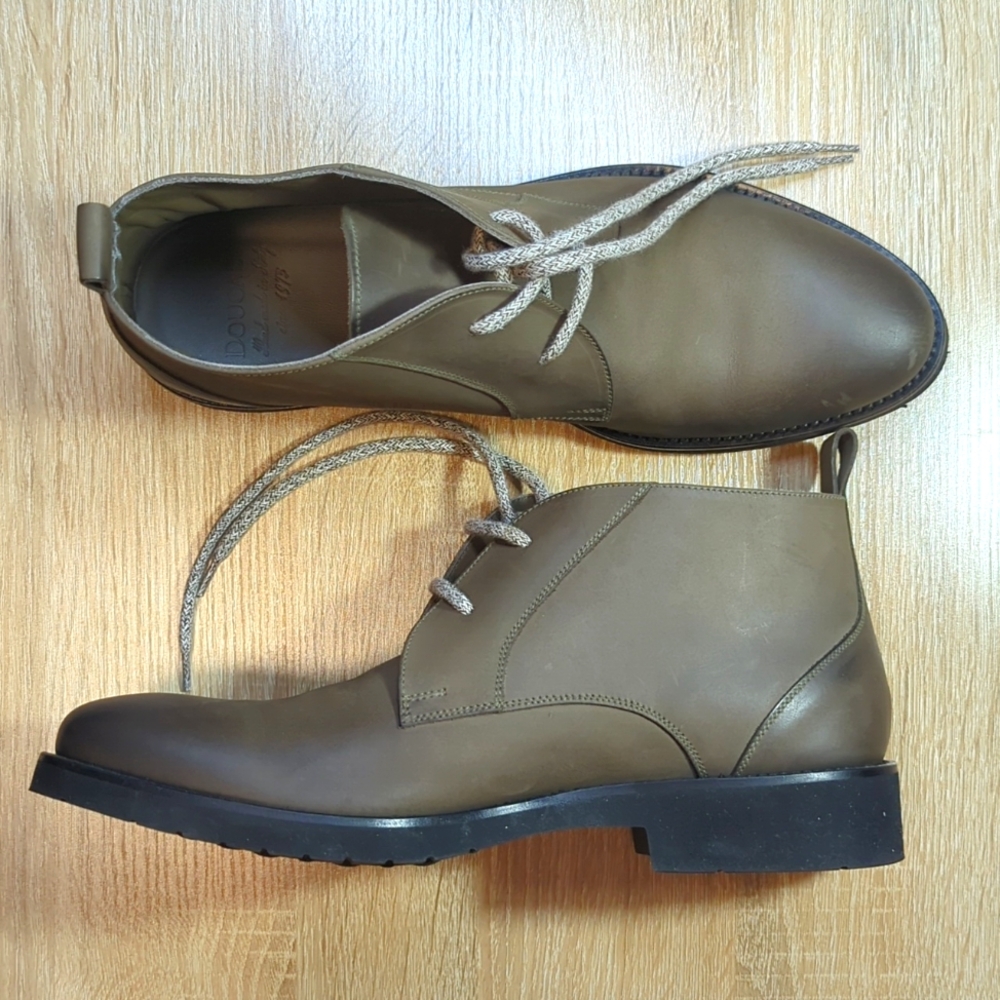 Doucal's Italy Chukka Desert Lace-Up Olive Brown Low Boots 44 10.5 11